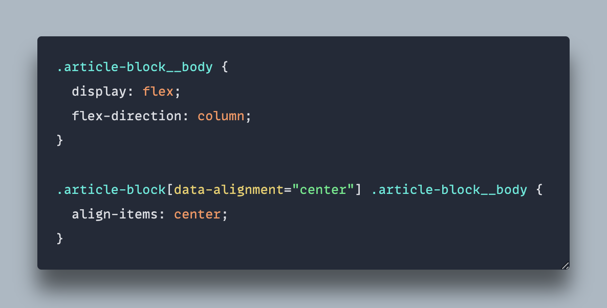 An example of CSS code that does conditional styles based on a data attribute.